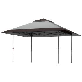 Outsunny 13' x 13' Pop Up Canopy Tent, UV50+ Tents for Parties, Height Adjustable, with Wheeled Carry Bag and 4 Sand Bags, Gray