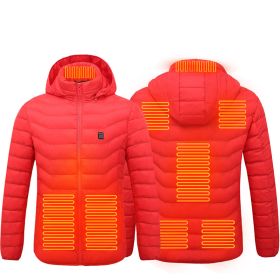 New Heated Jacket Coat USB Electric Jacket Cotton Coat Heater Thermal Clothing Heating Vest Men's Clothes Winter (Option: Red Zone8-4xl)